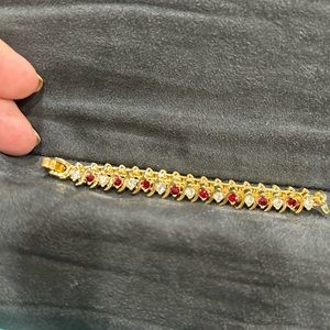 Gold tone tennis bracelet